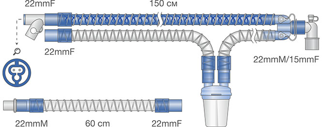 Ventilation Breathing Circuits. Heated Wire. Adult. Ref: 0114-MR142-14